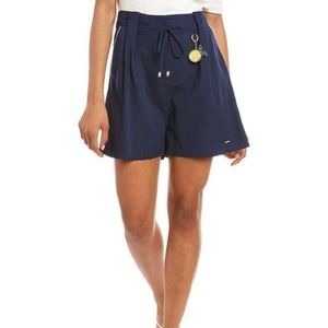 MICROM Navy Linen Shorts